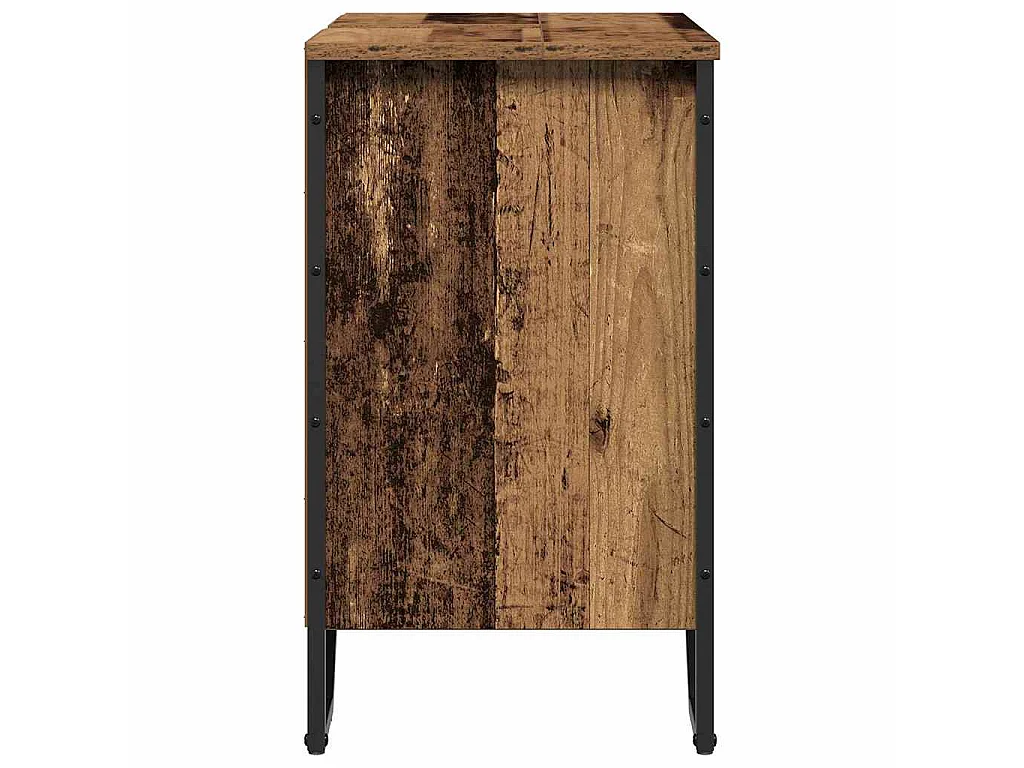 Meuble de Lavabo de Salle de Bain Bois Ancien 60 x 35 x 60 cm