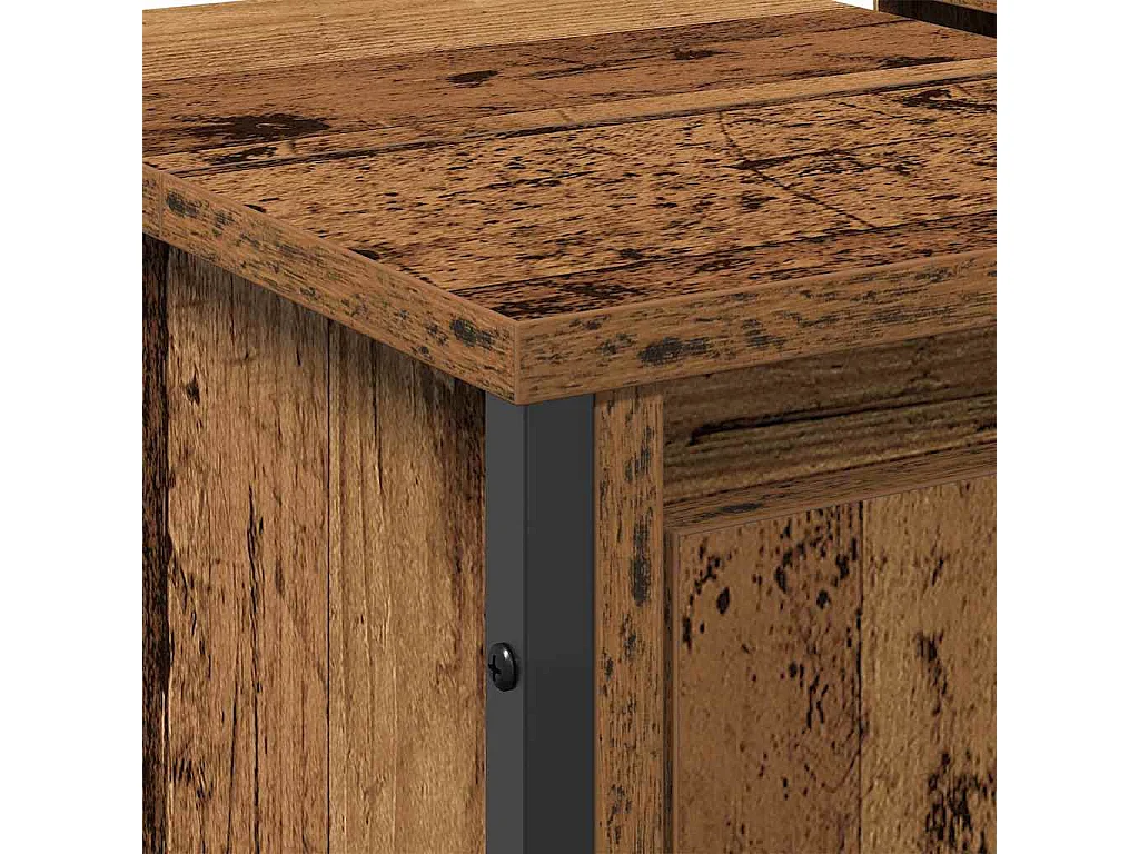 Meuble de Lavabo de Salle de Bain Bois Ancien 60 x 35 x 60 cm