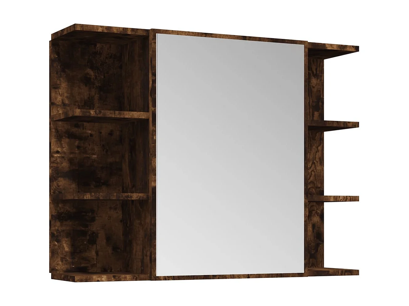 Set Mobili da Bagno 4 pz Rovere Fumo in Legno Multistrato