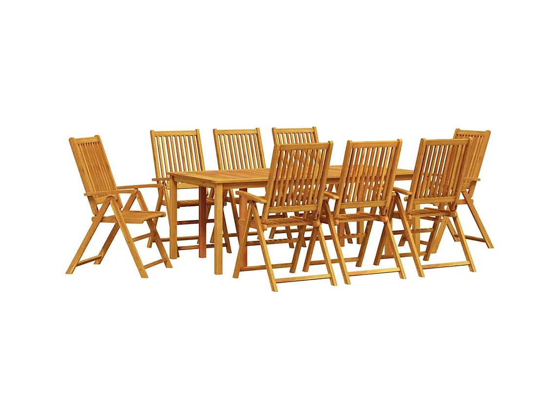 Garten Essgruppe 9 pcs Braun Akazie Massivholz