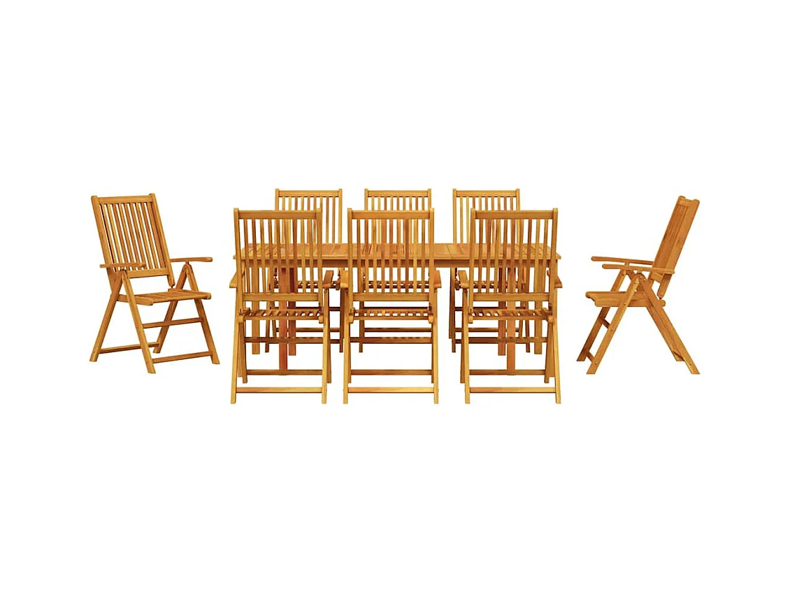 Garten Essgruppe 9 pcs Braun Akazie Massivholz