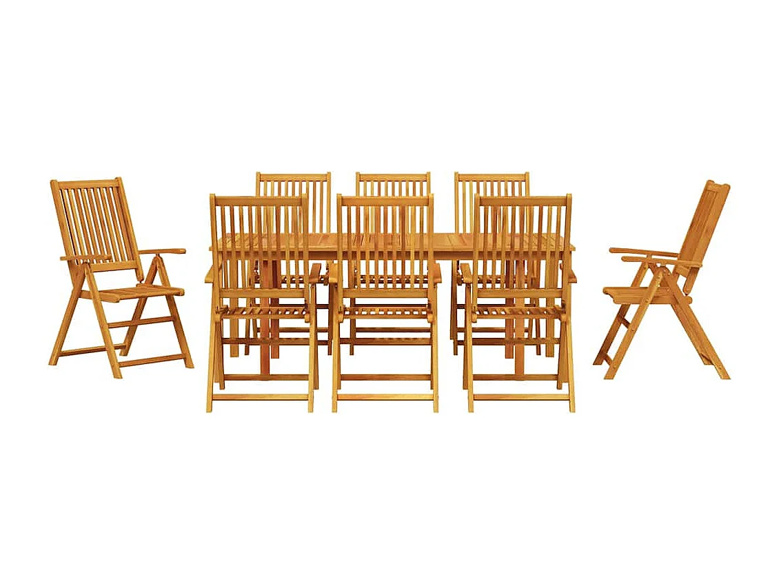 Tuin eettafelset 9 pcs Bruin Massief Acaciahout