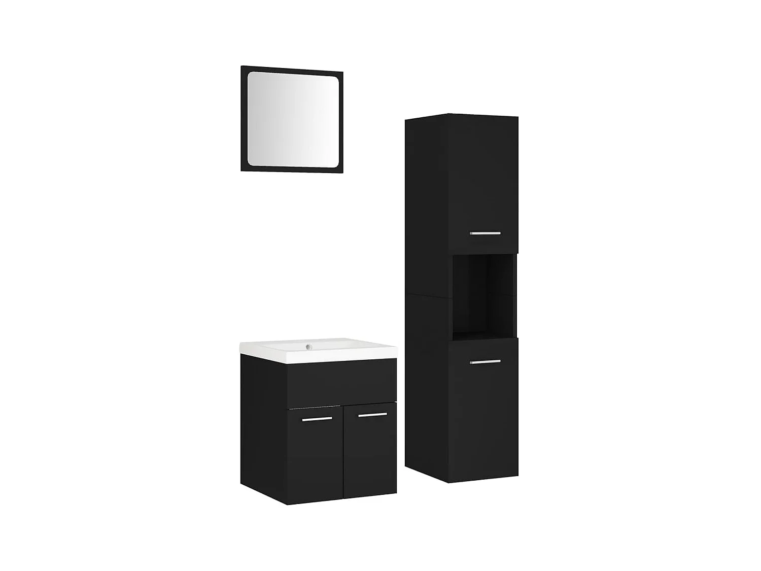 Ensemble de meubles de salle de bain Noir Aggloméré