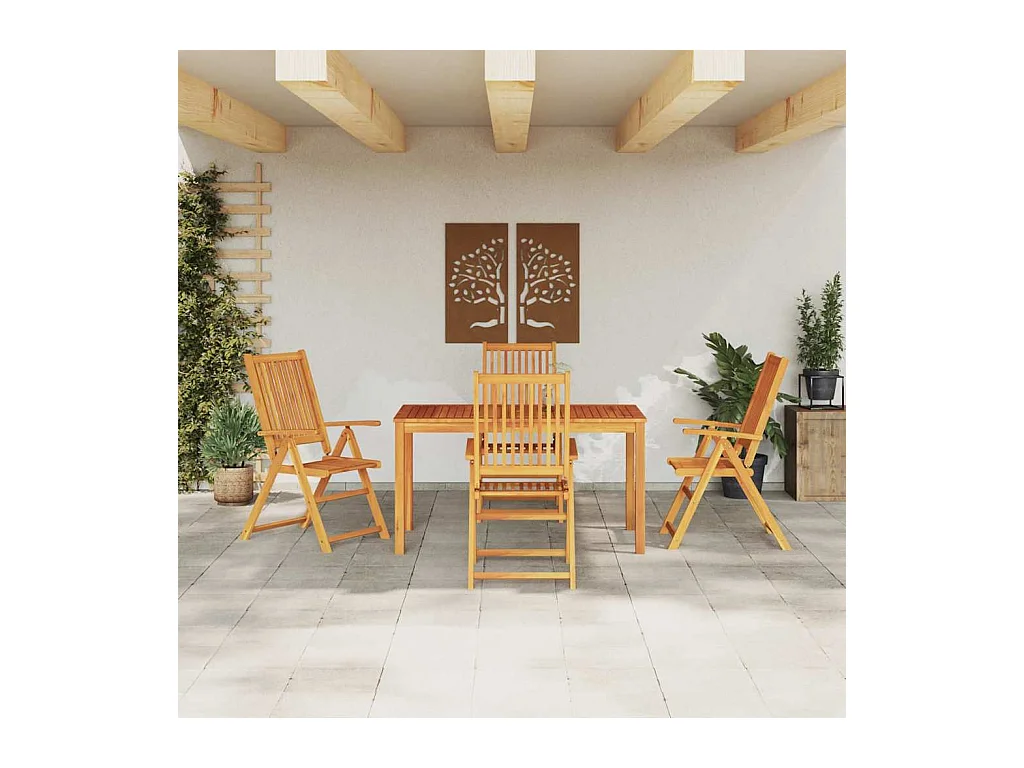 Garten Essgruppe 5 pcs Braun Akazie Massivholz