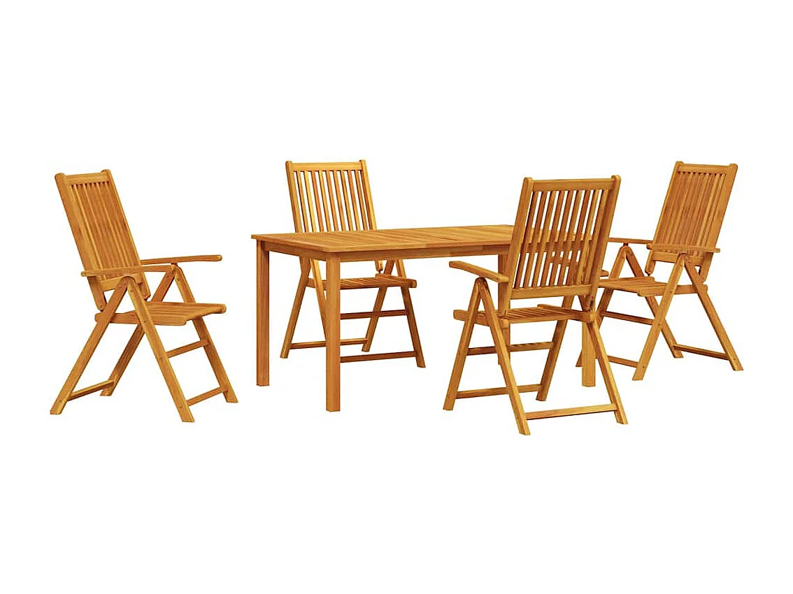 Ensemble de salle à manger pour jardin 5 pcs Marron