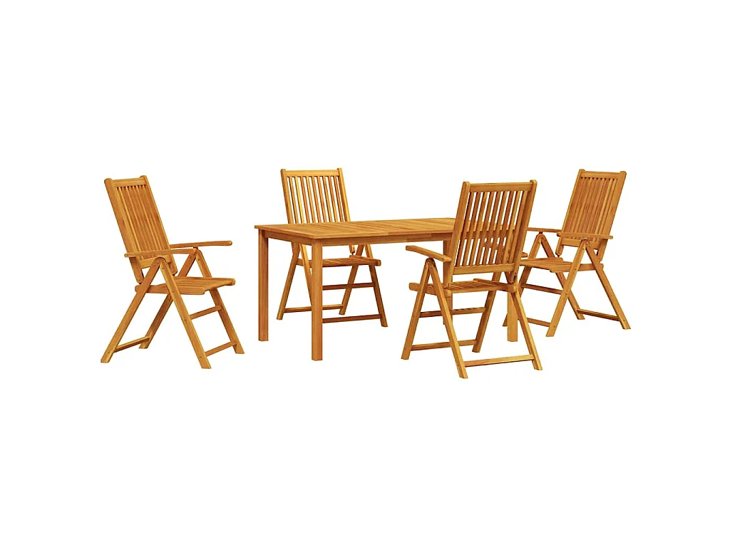Tuin eettafelset 5 st Bruin Massief Acaciahout