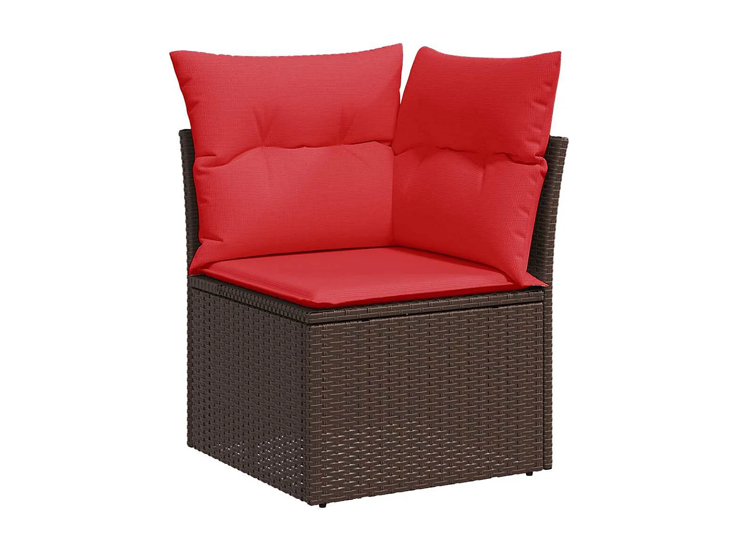 Salon de jardin et coussins 11 pcs marron résine tressée acacia