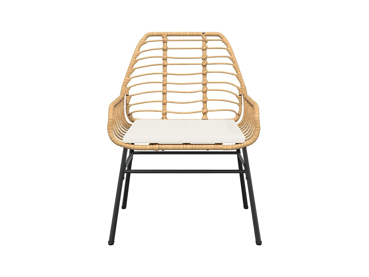 Ensemble à manger jardin coussins 5pcs marron poly rotin verre