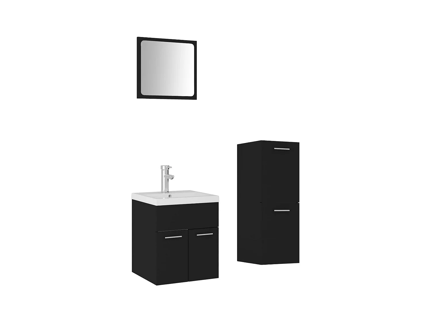 Ensemble de meubles de salle de bain Noir Aggloméré