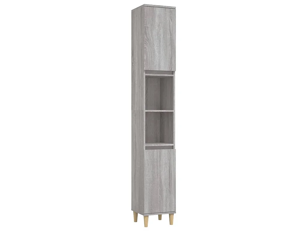 Set Mobili da Bagno 3 pz Grigio Sonoma in Legno Multistrato