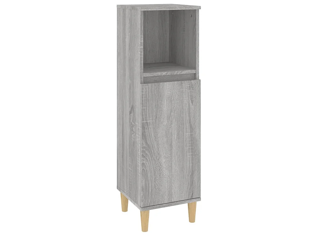 Set Mobili da Bagno 3 pz Grigio Sonoma in Legno Multistrato
