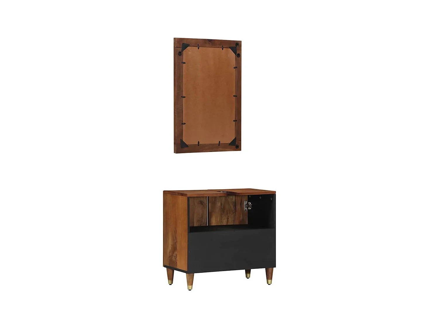 Ensemble de mobilier de salle de bain 2 pcs marron miel