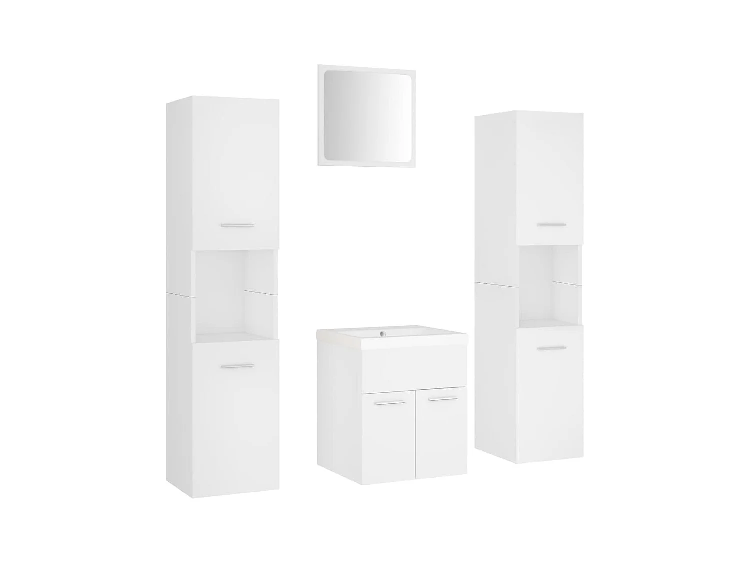 Ensemble de meubles de salle de bain Blanc Aggloméré