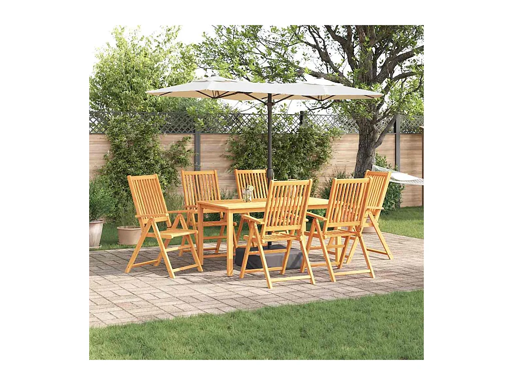 Garten Essgruppe 7 pcs Braun Akazie Massivholz