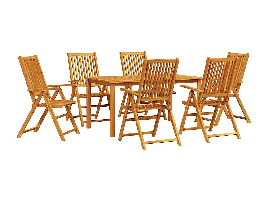 Garten Essgruppe 7 pcs Braun Massivholz Akazie