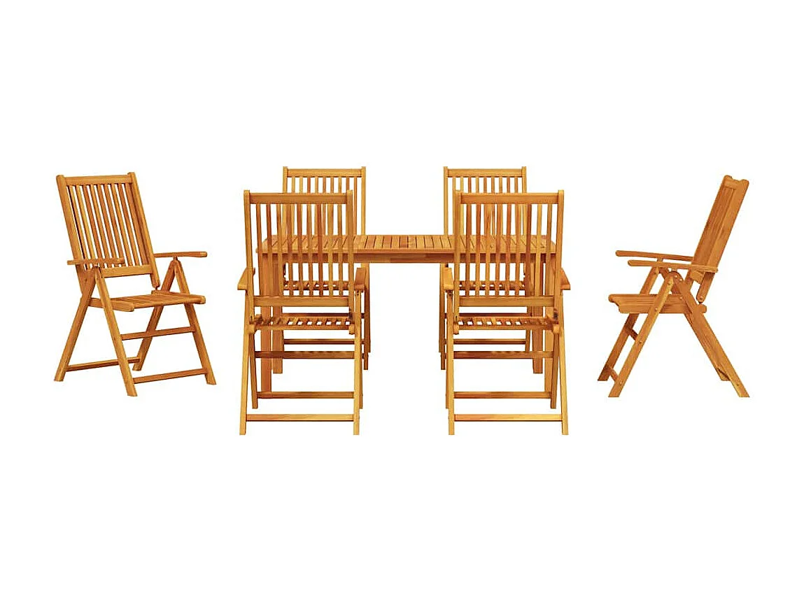 Garten Essgruppe 7 pcs Braun Massivholz Akazie