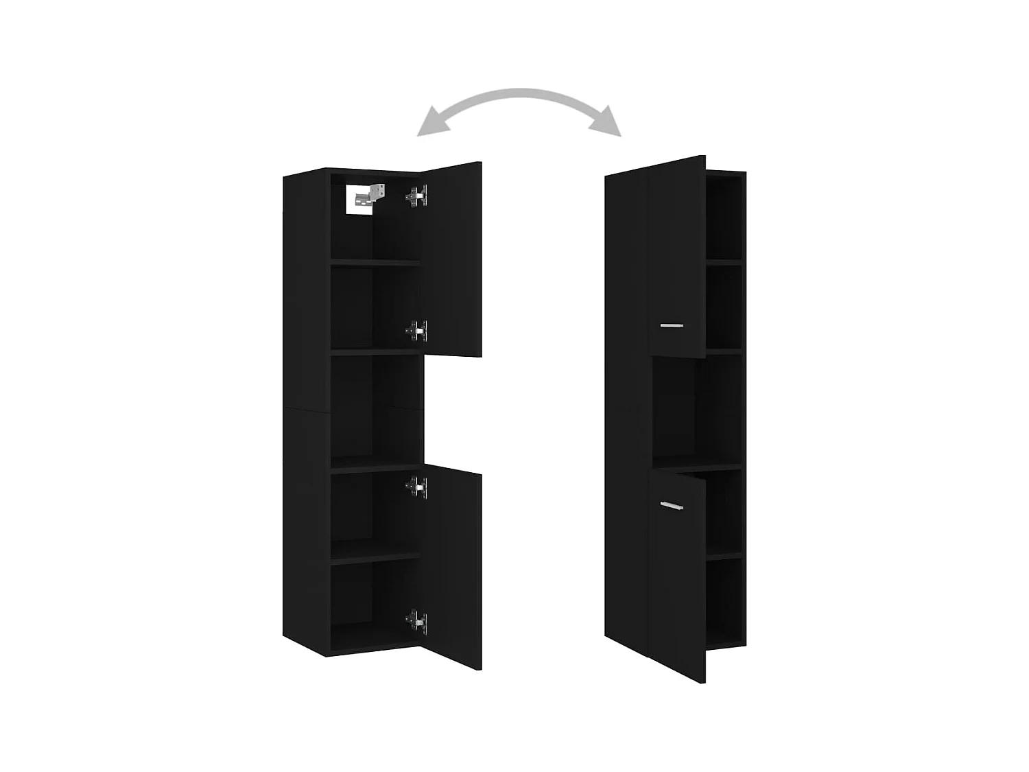 Badmöbel-Set Schwarz Holzwerkstoff