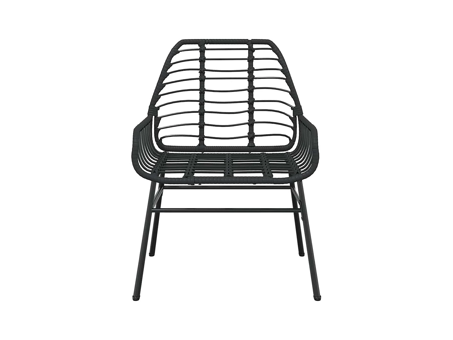Set Mobili da Pranzo per Giardino 3 pz Nero Polyrattan Vetro
