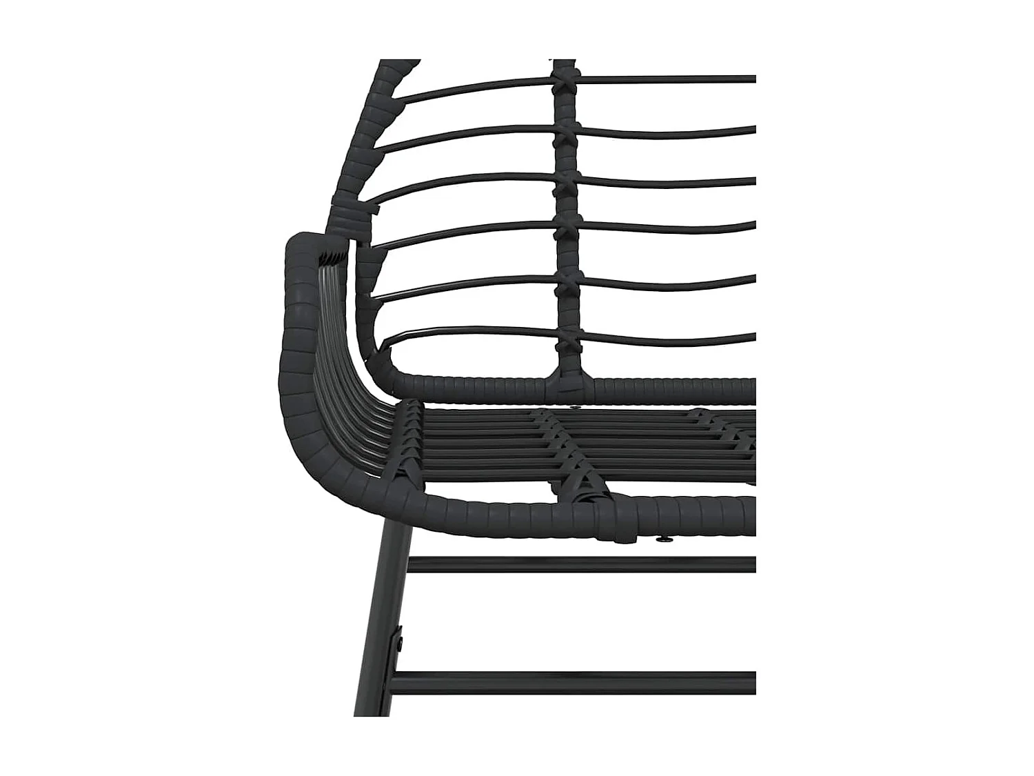 Set Mobili da Pranzo per Giardino 3 pz Nero Polyrattan Vetro