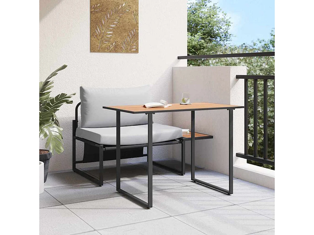 Mobilier de Patio en Acier 2 pcs Gris clair Acier