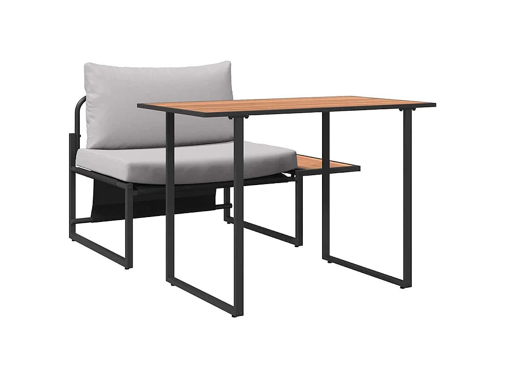 Mobilier de Patio en Acier 2 pcs Gris clair Acier