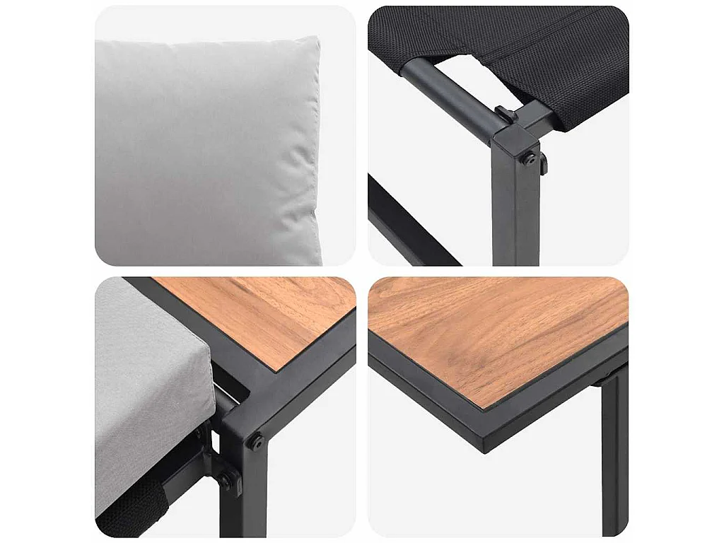 Mobilier de Patio en Acier 2 pcs Gris clair Acier