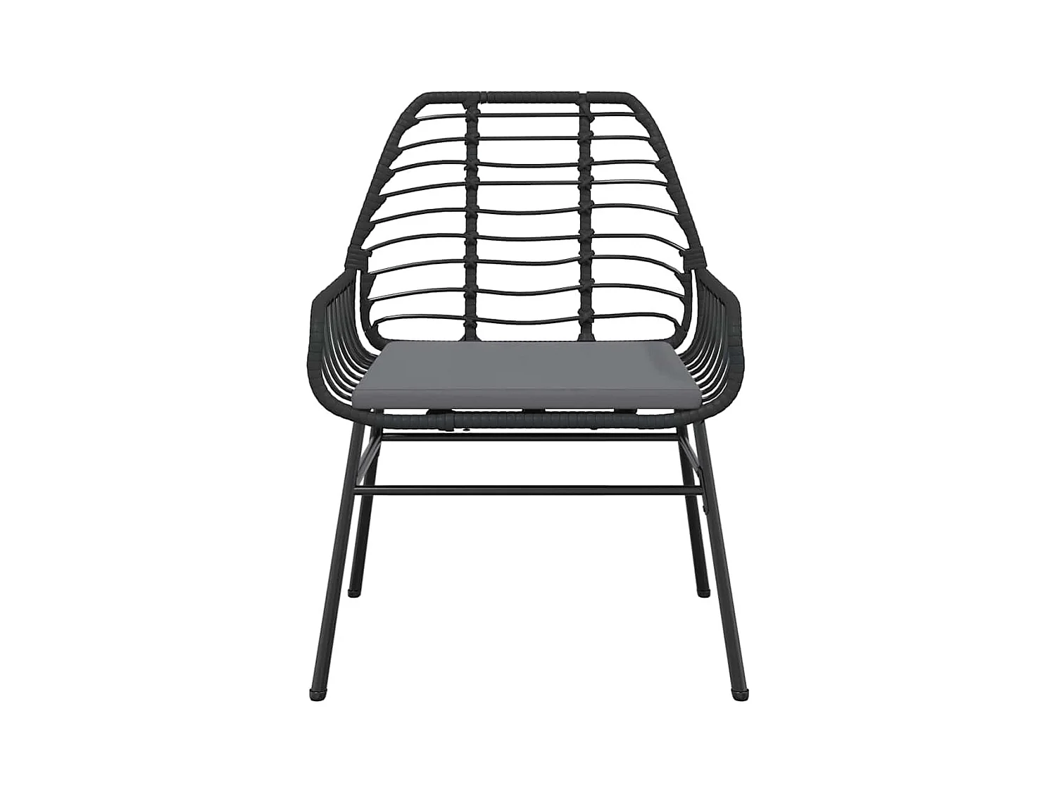 Set da Pranzo da Giardino con Cuscini 5 pz Polyrattan Vetro