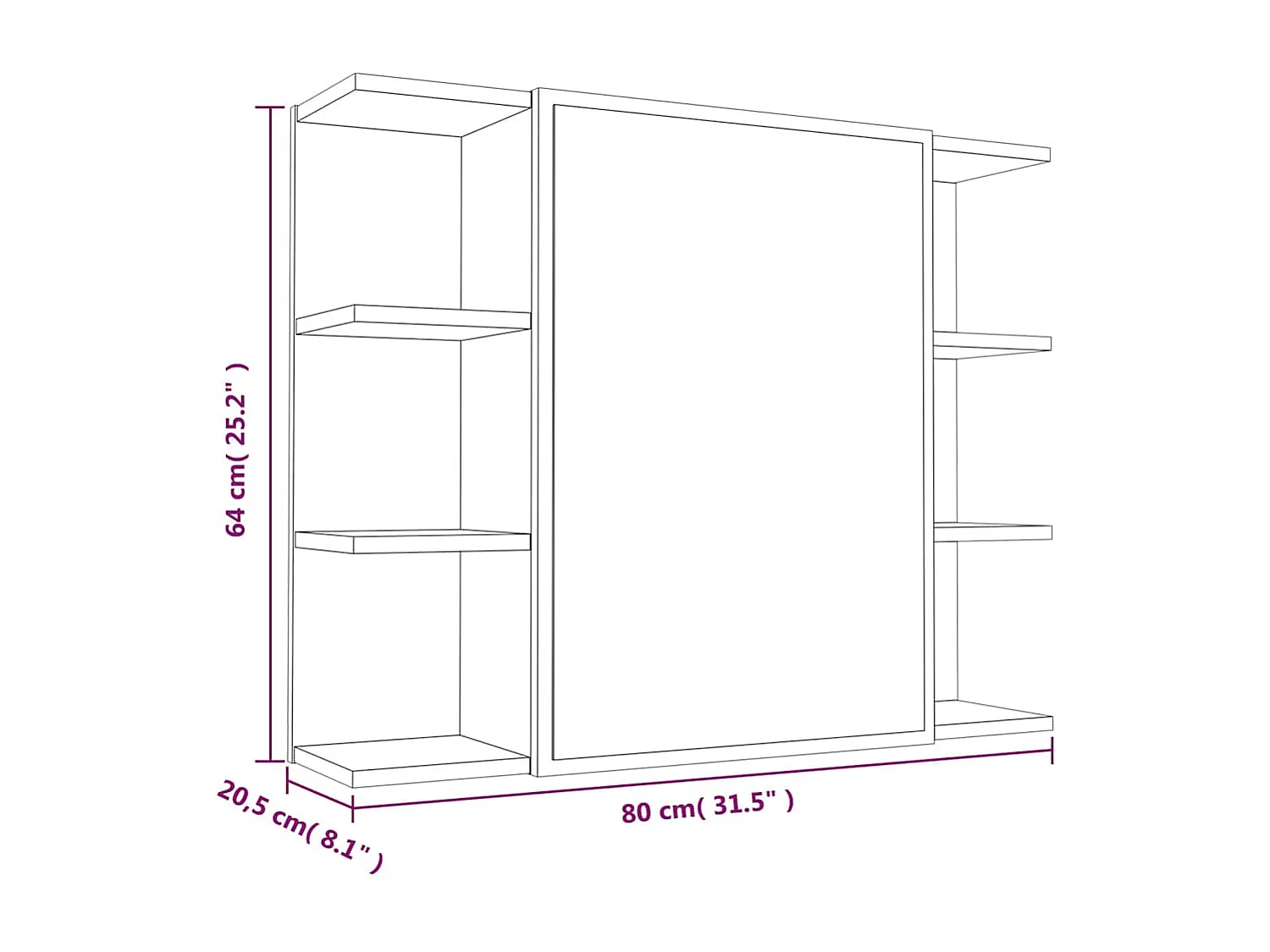 3-delige Badkamermeubelset bewerkt hout grijs sonoma eikenkleur