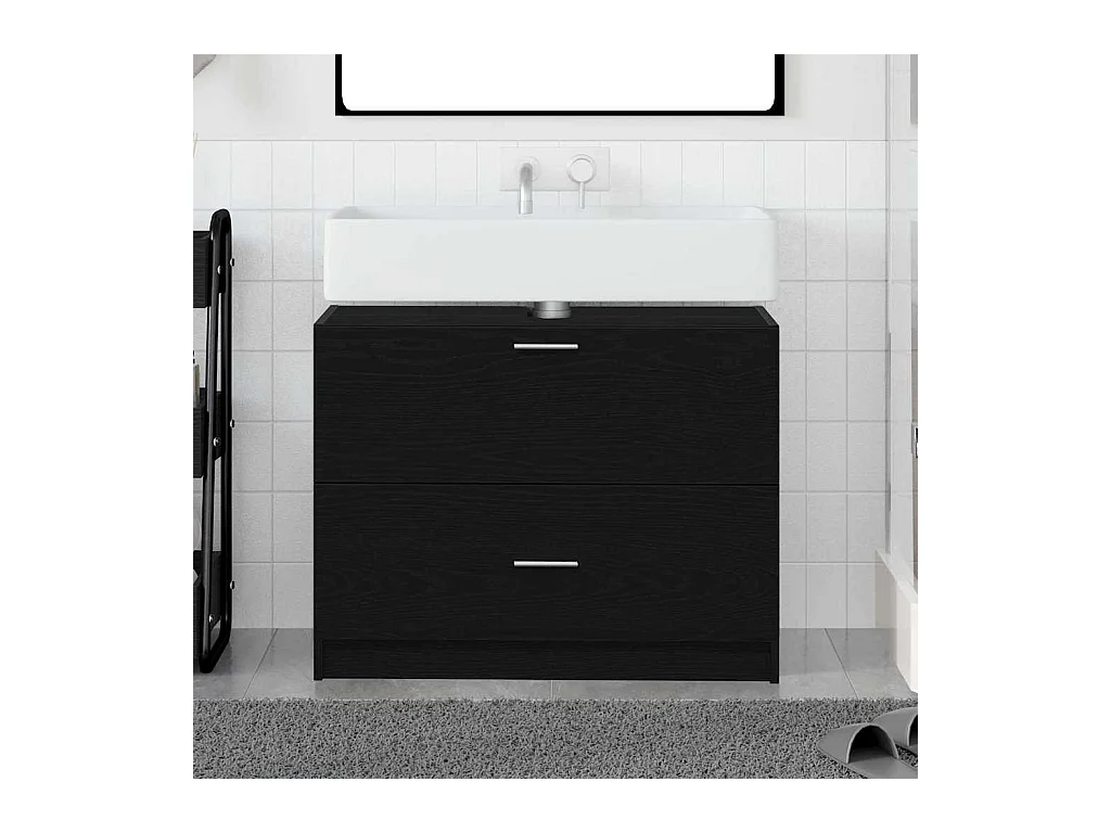 Meuble Sous Évier Chêne noir 78 x 37 x 59 cm Bois d'ingénierie