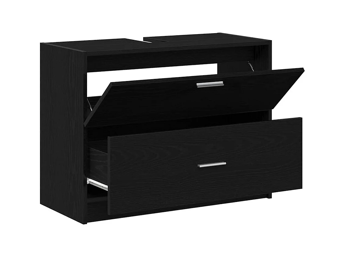 Meuble Sous Évier Chêne noir 78 x 37 x 59 cm Bois d'ingénierie