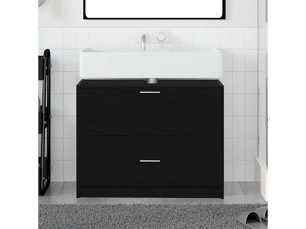 Mobile da Bagno Rovere Nero 78 x 37 x 59 cm Legno multistrato