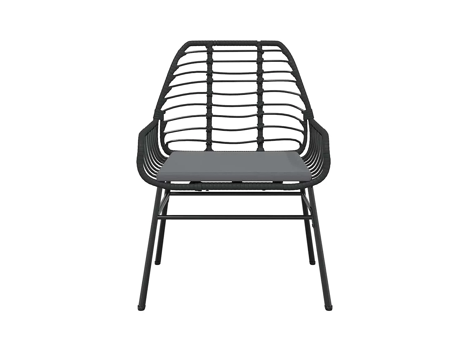 Set da Pranzo da Giardino con Cuscini 5 pz Polyrattan Vetro