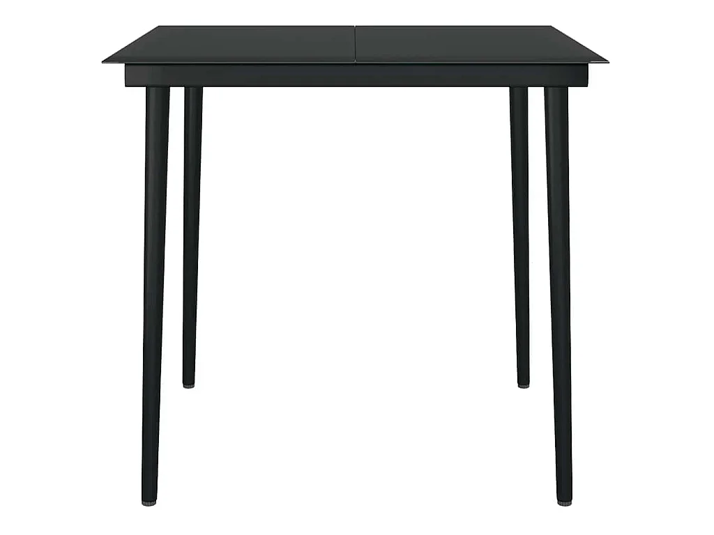 Conjunto de jantar jardim 5 peças almofadas vidro vime PE preto