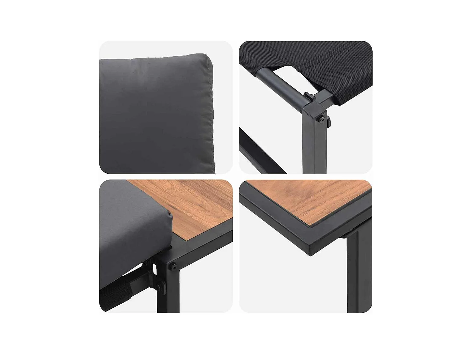 Ensemble de salle à manger pour jardin 3 pcs Anthracite Acier