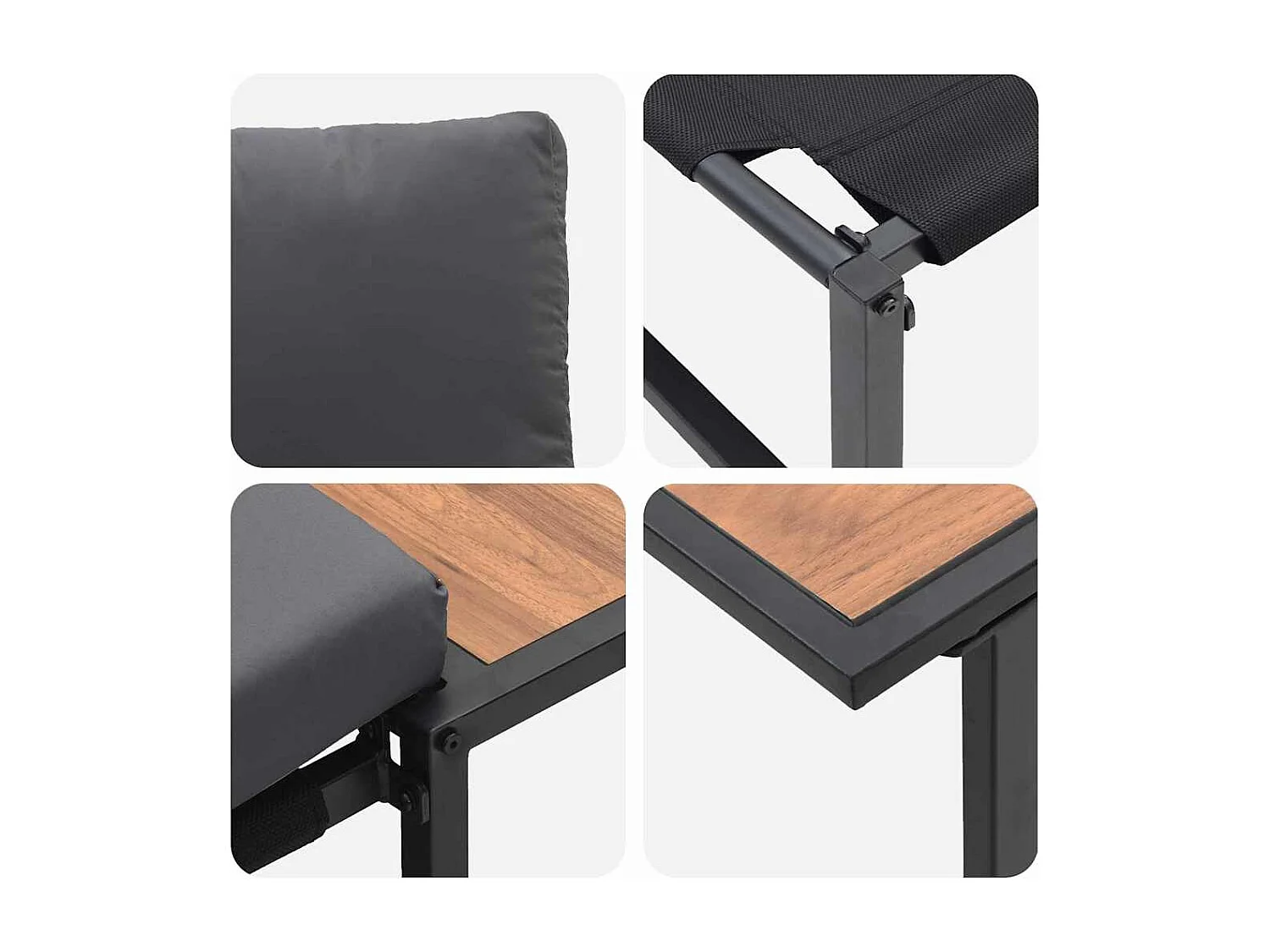 Ensemble de salle à manger pour jardin 3 pcs Anthracite Acier