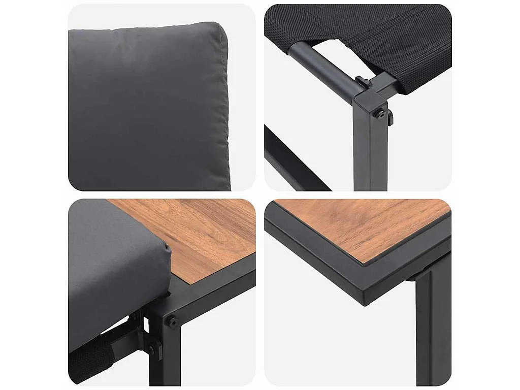 Conjunto de Jantar para Jardim 3 pcs Antracite Aço