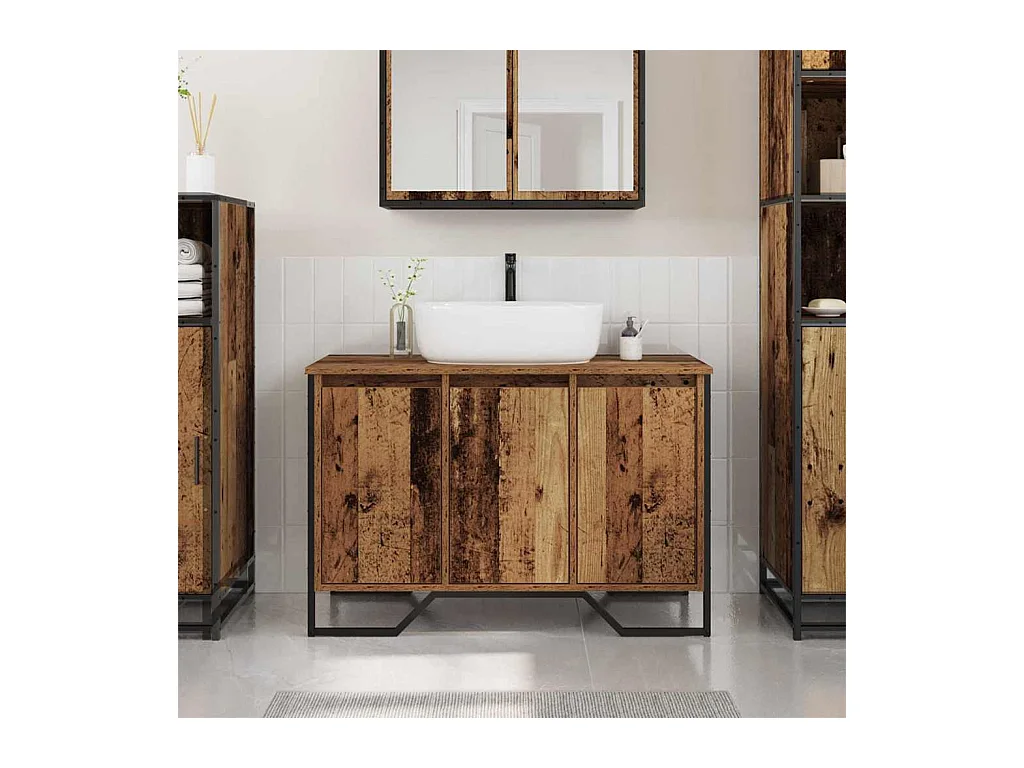 Cabinet Sous Évier Autre avec porte Bois Ancien 91 x 35 x 60 cm