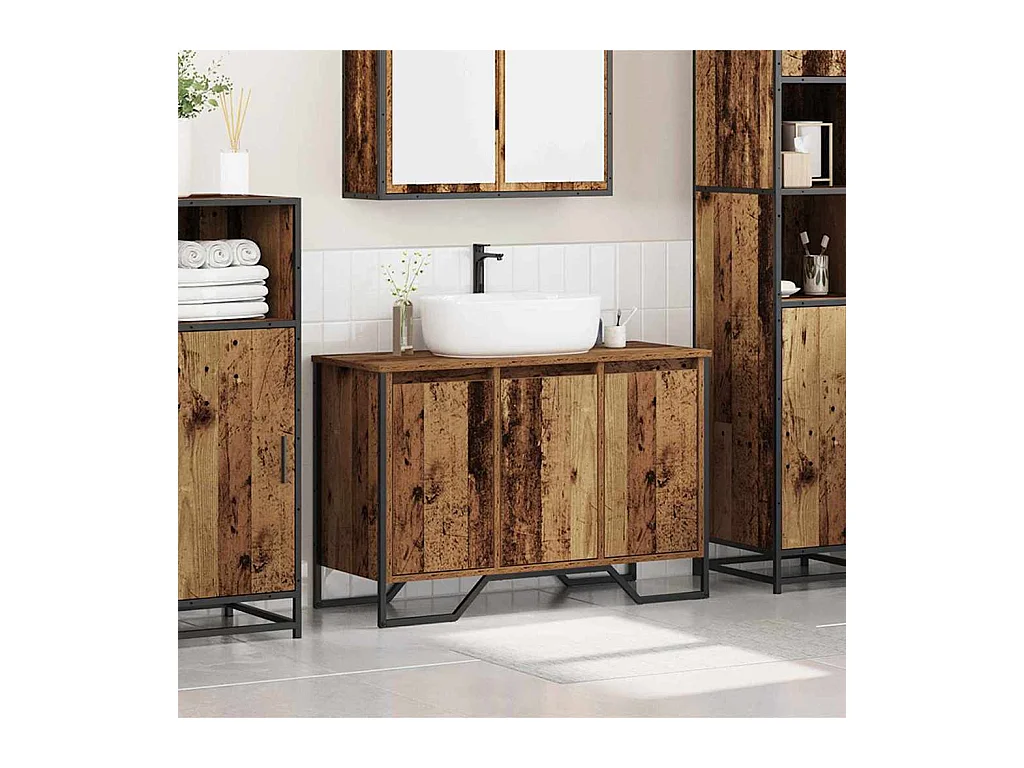 Cabinet Sous Évier Autre avec porte Bois Ancien 91 x 35 x 60 cm