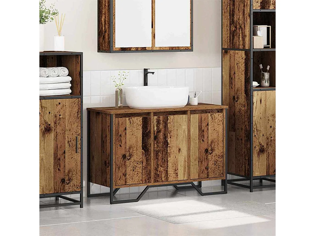 Cabinet Sous Évier Autre avec porte Bois Ancien 91 x 35 x 60 cm