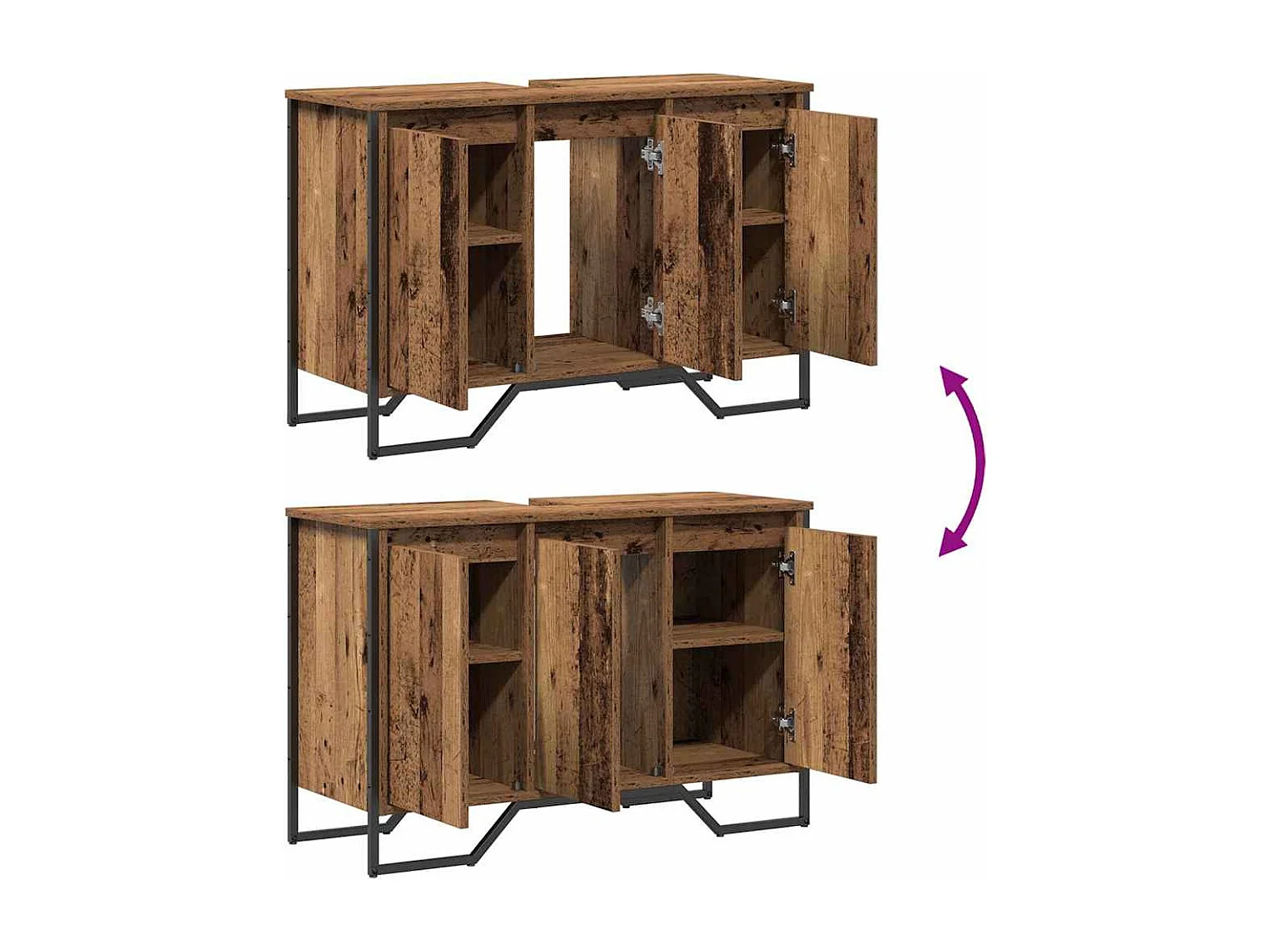 Cabinet Sous Évier Autre avec porte Bois Ancien 91 x 35 x 60 cm