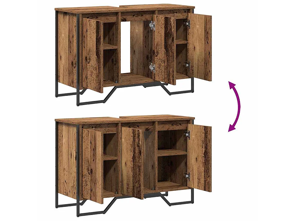 Cabinet Sous Évier Autre avec porte Bois Ancien 91 x 35 x 60 cm