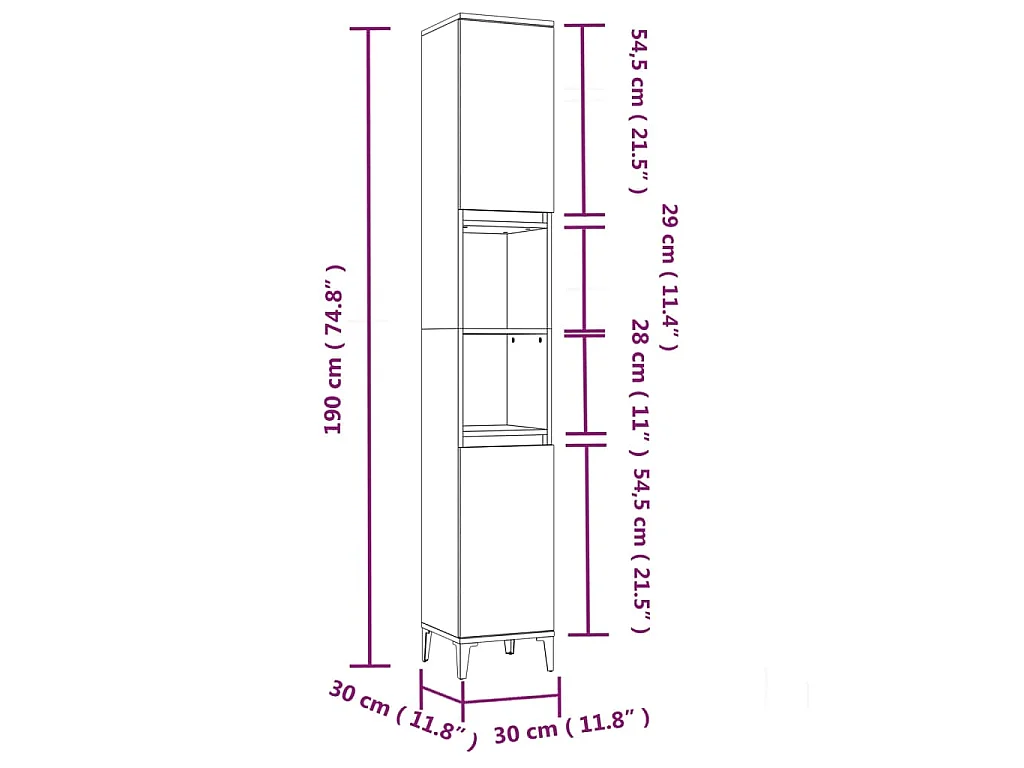 Set Mobili da Bagno 3 pz Grigio Sonoma in Legno Multistrato