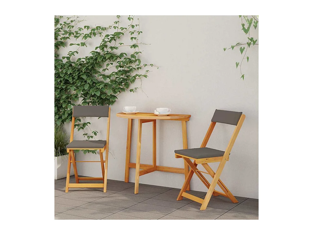 Bistrogarnitur 3 pcs Braun Akazie Massivholz
