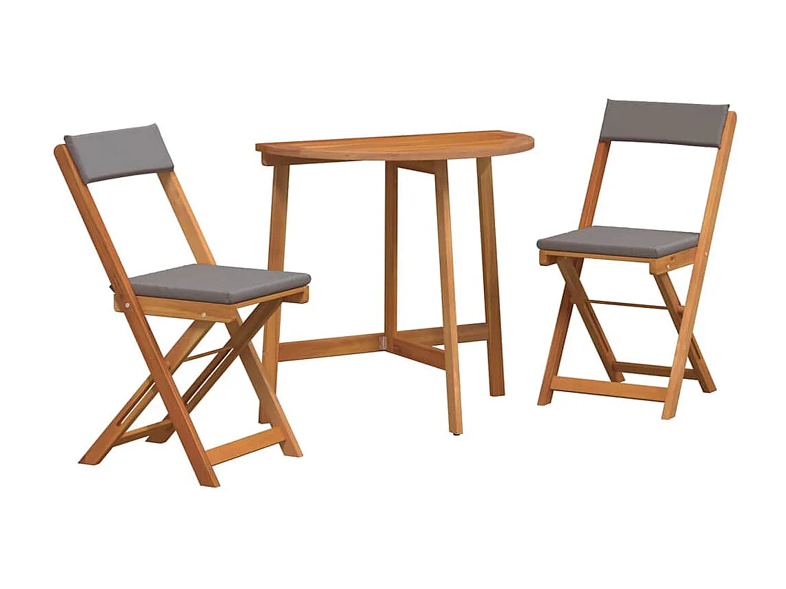 Bistrogarnitur mit Kissen 3 pcs Öl-Natur Massivholz Akazie