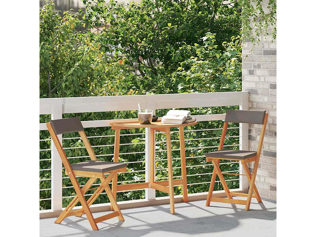 Bistrogarnitur mit Kissen 3 pcs Öl-Natur Massivholz Akazie