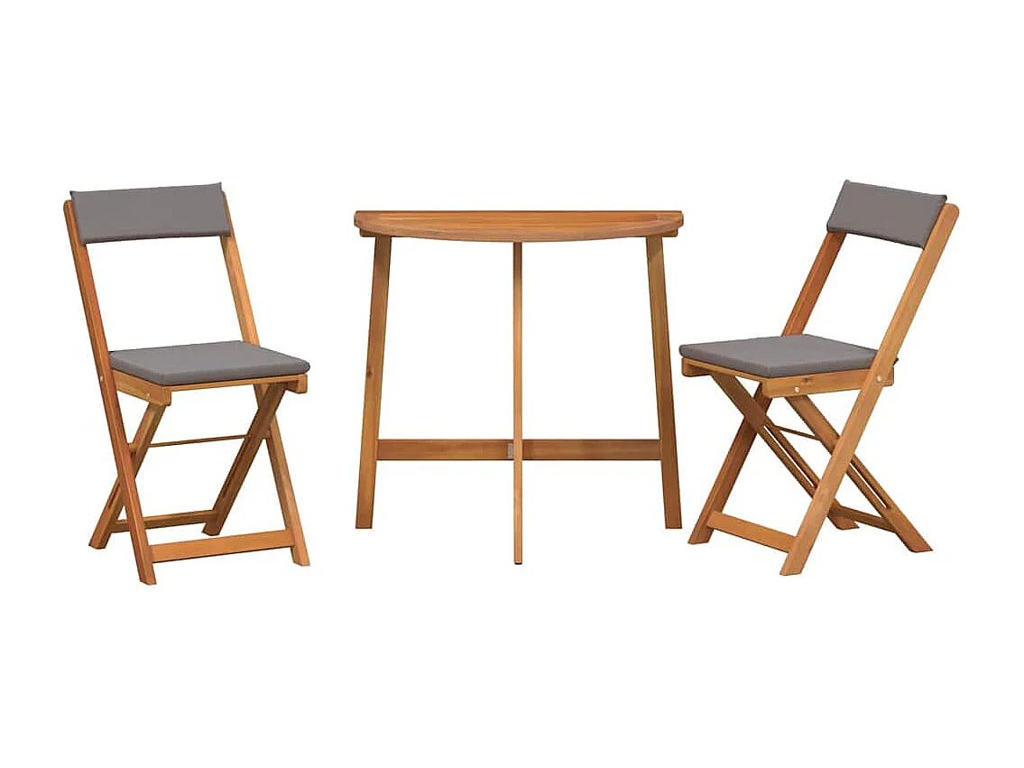 Bistrogarnitur mit Kissen 3 pcs Öl-Natur Massivholz Akazie