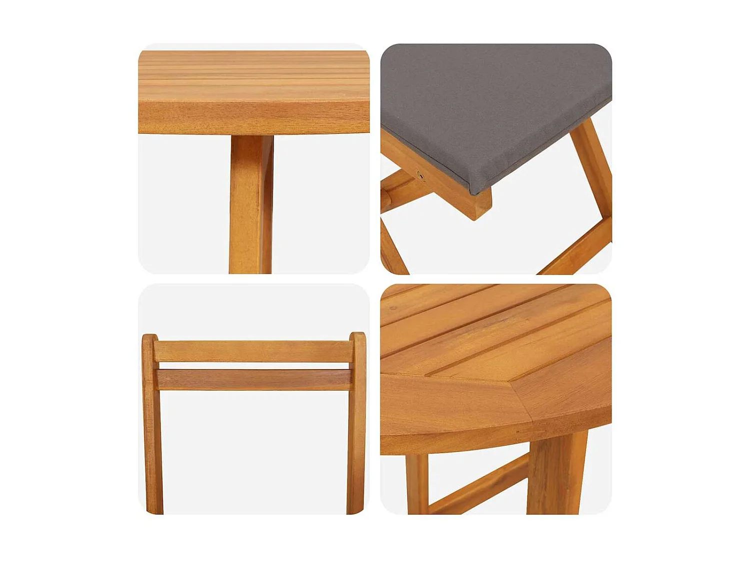 Bistrogarnitur mit Kissen 3 pcs Öl-Natur Massivholz Akazie