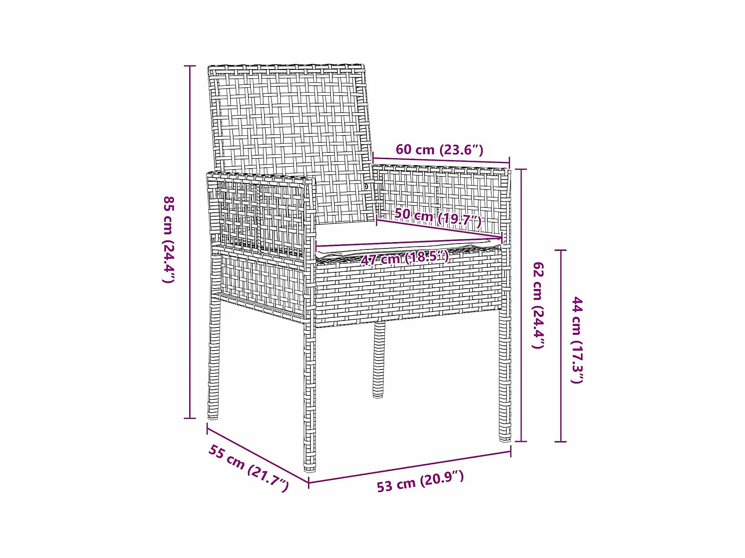 Ensemble de salle à manger pour jardin 5 pcs Marron Poly rotin