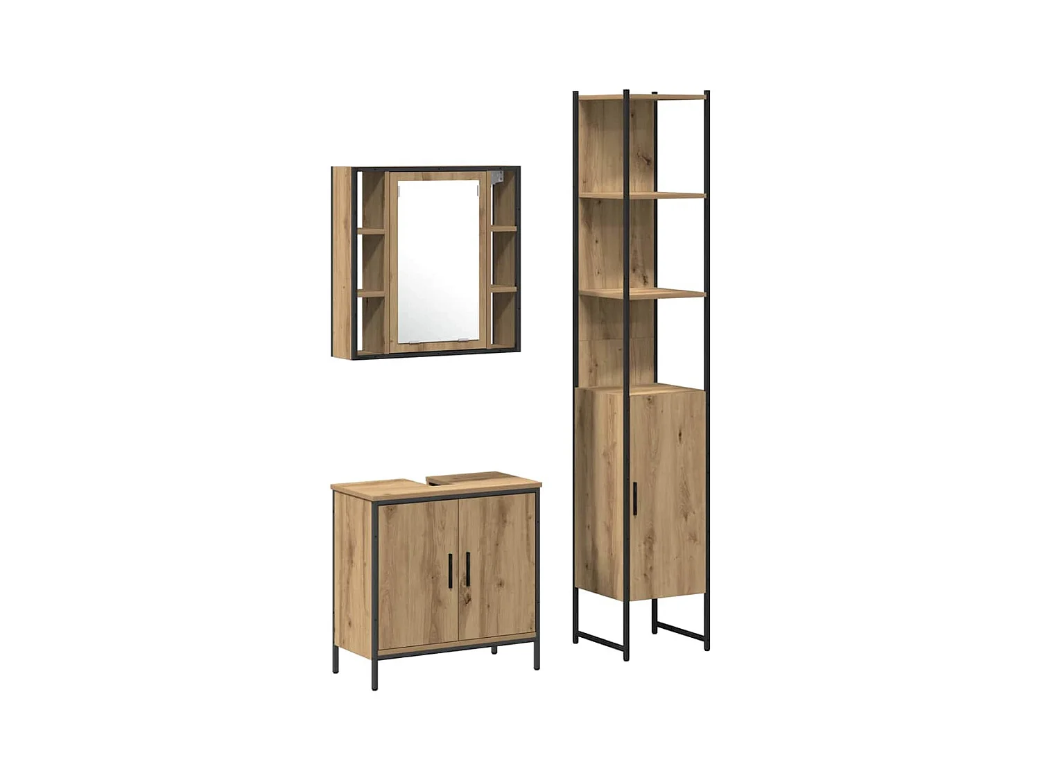 Meubles de salle de bain avec étagère Marron 33 x 33 x 185.5 cm