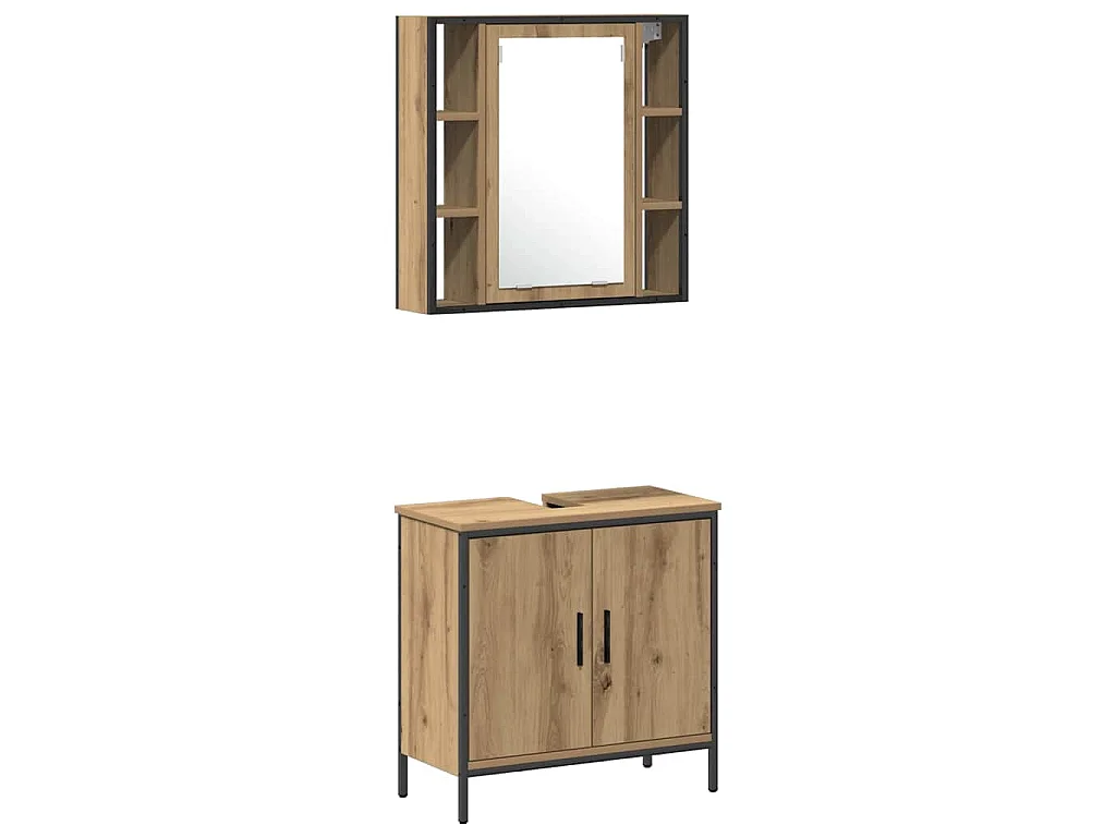 Meubles de salle de bain 3 pcs Marron Bois d'ingénierie